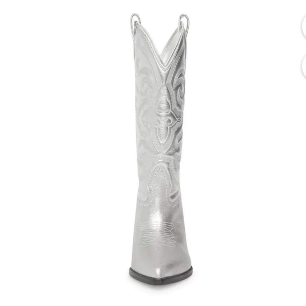 Steve Madden Silver Cowboy Boots - Picture 5 of 12